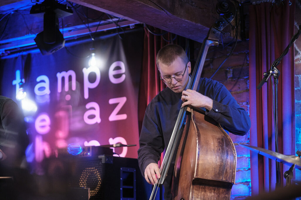 Tuomo Purhonen is playing the bass.