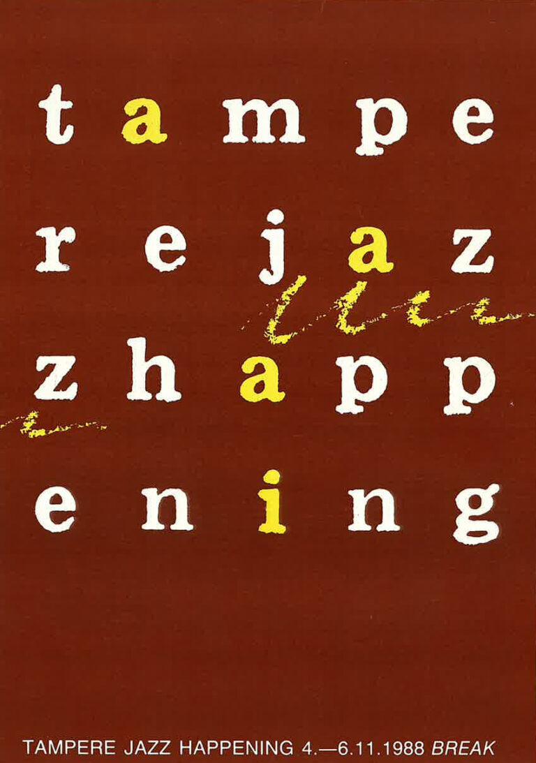 Tampere Jazz Happening 1988 -esitteen kansi.