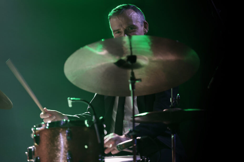 The Five Corners Quintet is performing on the stage.