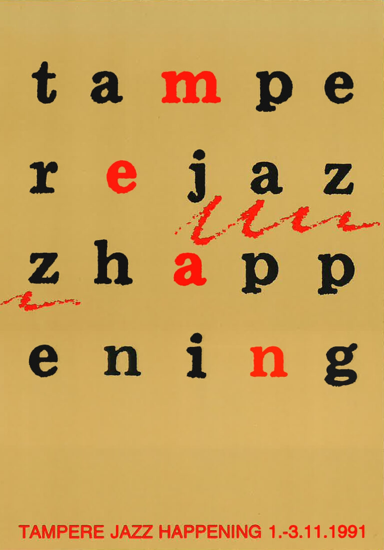Tampere Jazz Happening 1991 -esitteen kansi.