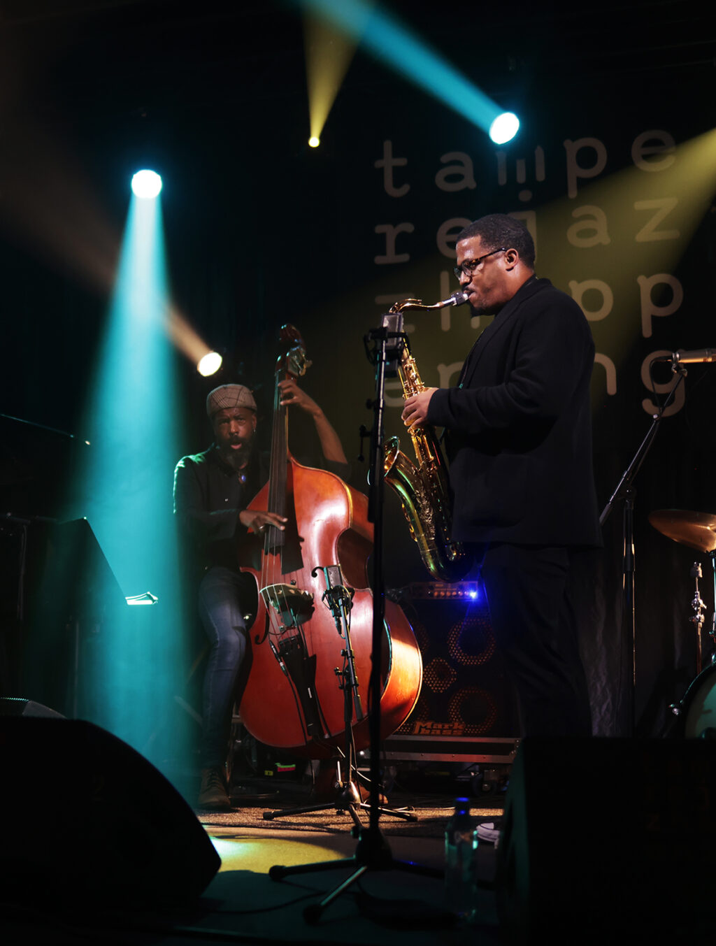 James Brandon Lewis Quartet is performing on the stage.