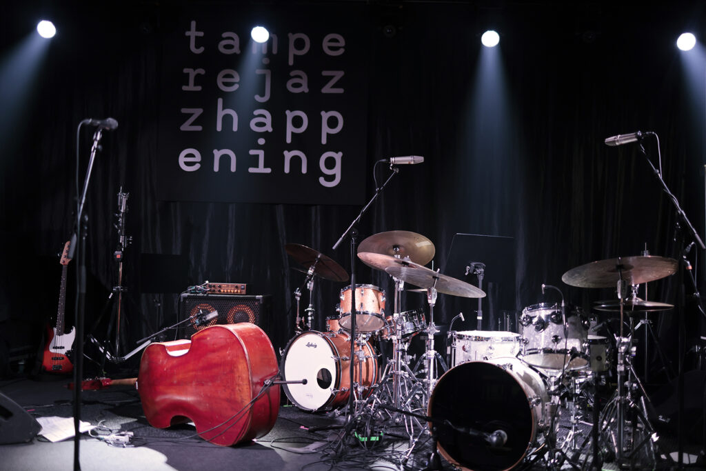 Instruments on the stage.